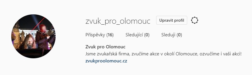 Instagram Instagram Zvuk pro Olomouc